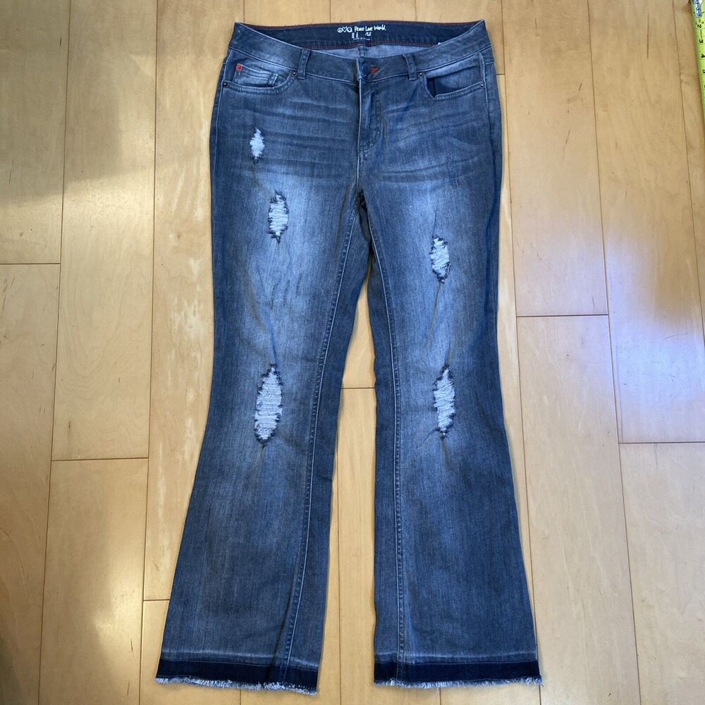 GRAY FLARES Peace Love World Womens Size 8 Gray Jeans Distressed Bootcut Flare